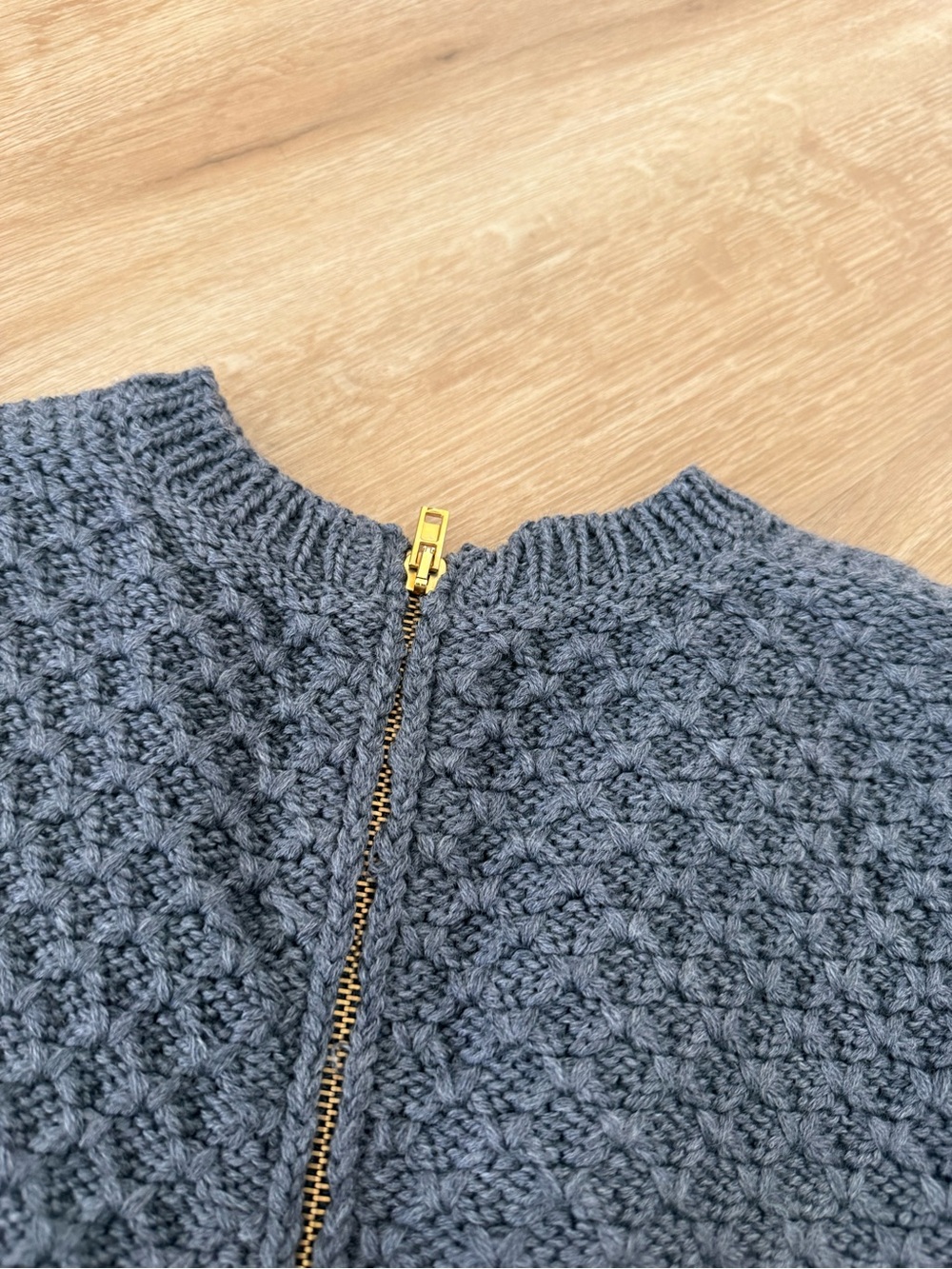MiuMiu Short Textured Zip-Front Sweater - Gray - Picture 3 of 7